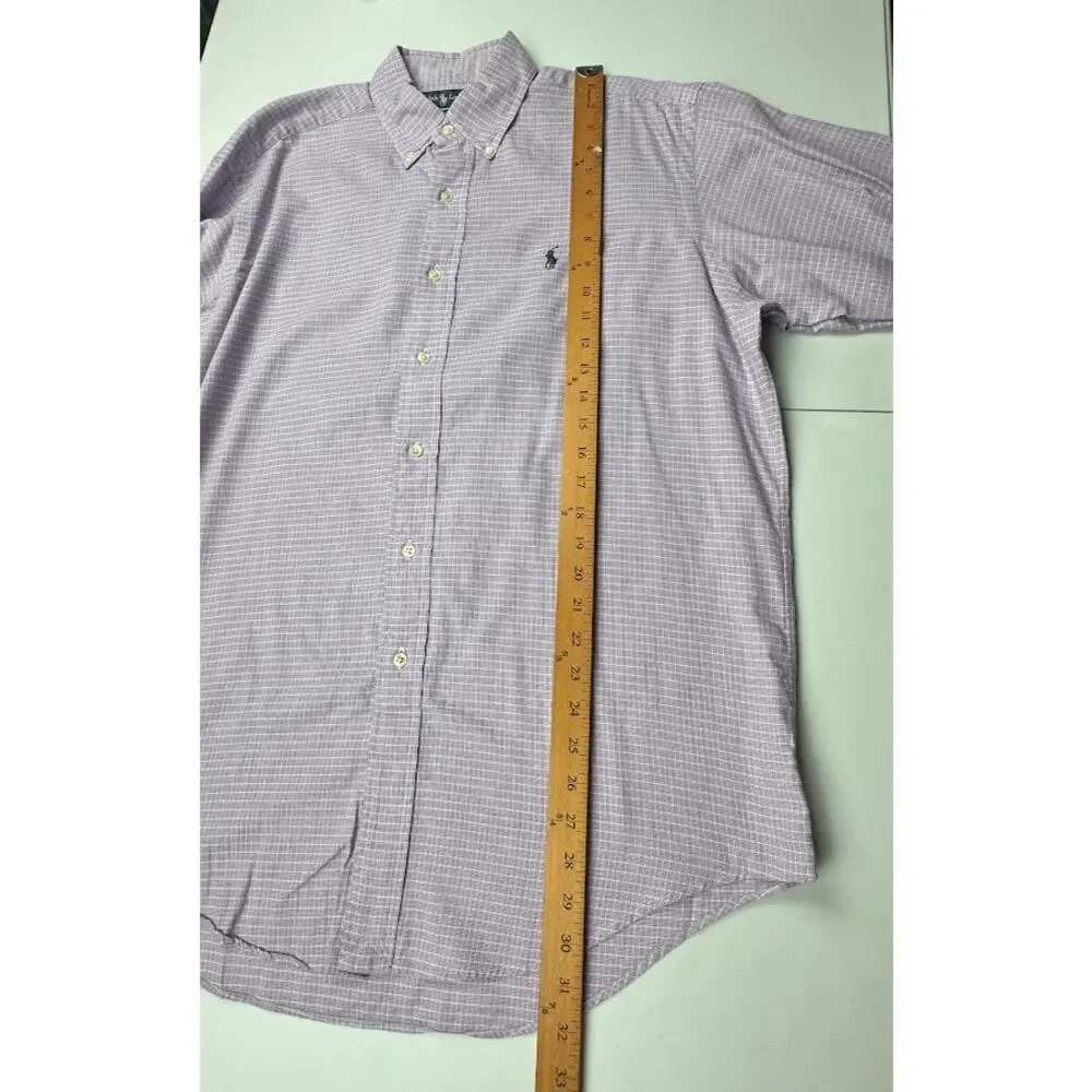 Ralph Lauren Shirt Mens 15 1/2-33 Purple Long Sleeve Button Up Yarmouth Preppy - Picture 9 of 11